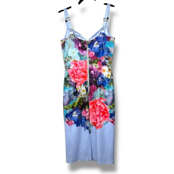 Ted Baker London Emore Focus Bouquet Floral Print Bodycon Midi Slim Fit Dress - Picture 8 of 11